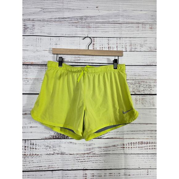 Nike Dri-Fit Tempo Running Shorts Women's Medium Neon Yellow Green Medium - Picture 2 of 4